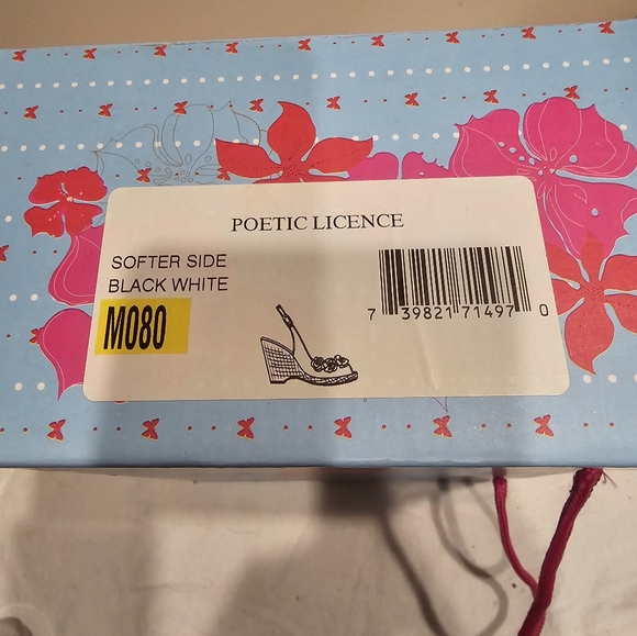 Poetic Licence Softer Side floral PeepToe Slingback Platform Wedge 8M New in box - Picture 6 of 16